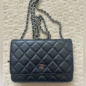 Chanel wallet on chain, black